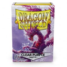 Dragon Shield 100 - Standard Deck Protector Sleeves - Matte Clear Purple - AT-11029